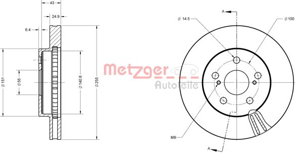 METZGER 6110819 GREENPARTS Bremsscheibe